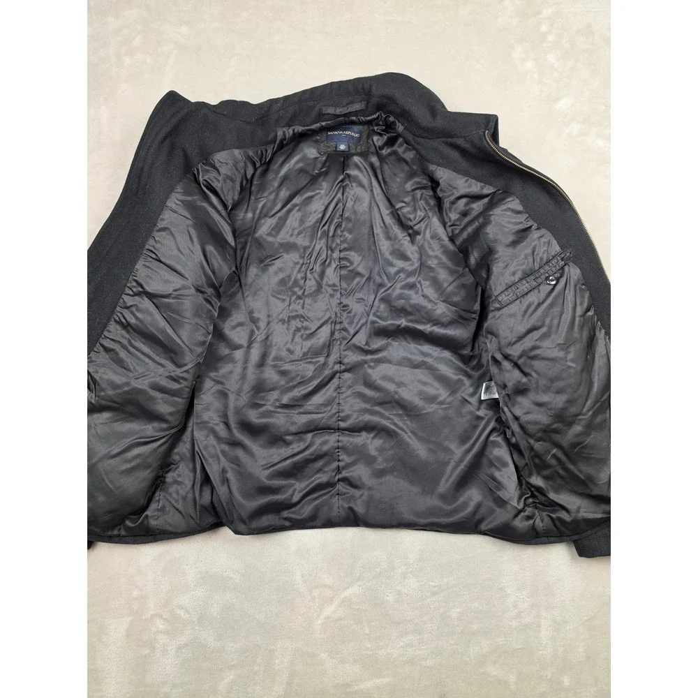 Banana Republic Wool Blend Jacket Mens XXL Black Full Zip Lined Coat Outerwear